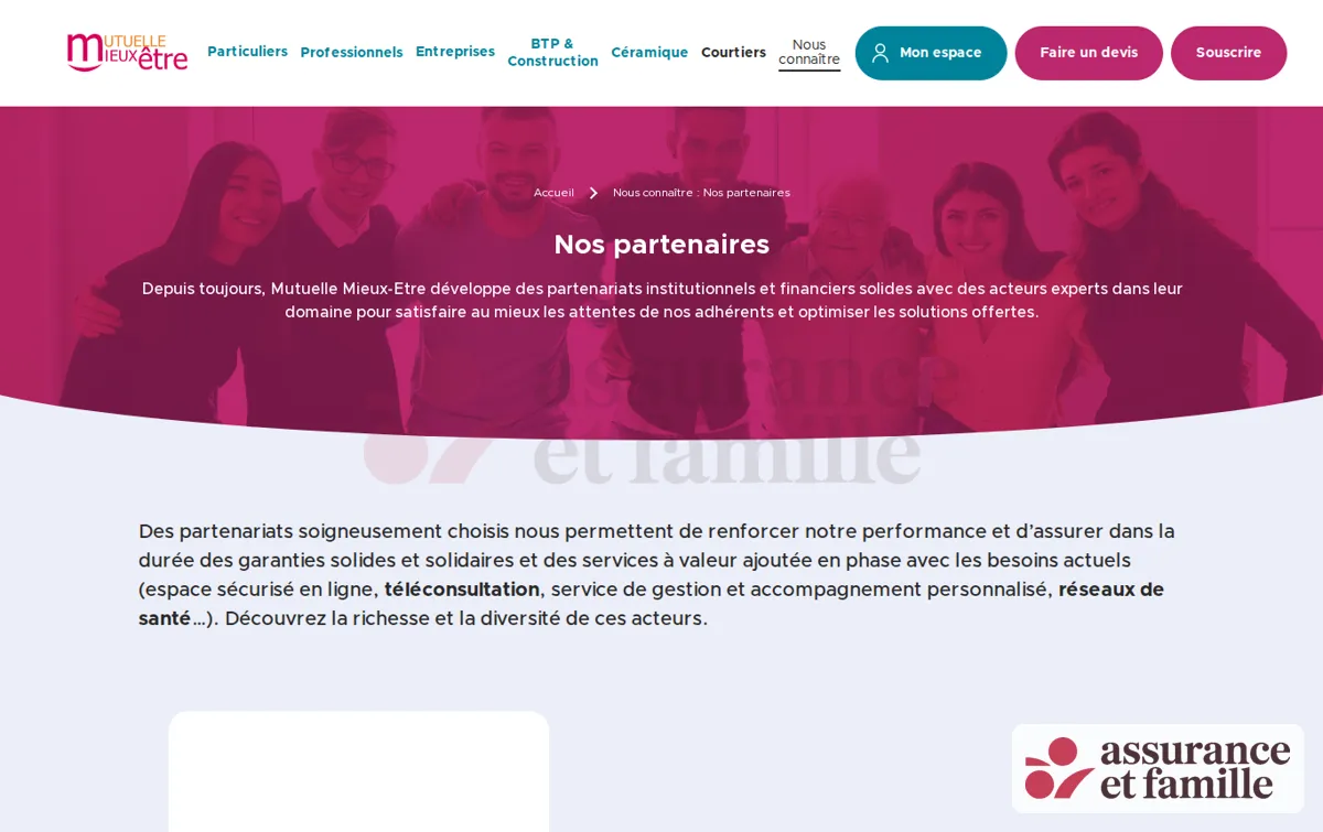 Capture : Nos partenaires | Mutuelle Mieux-Etre